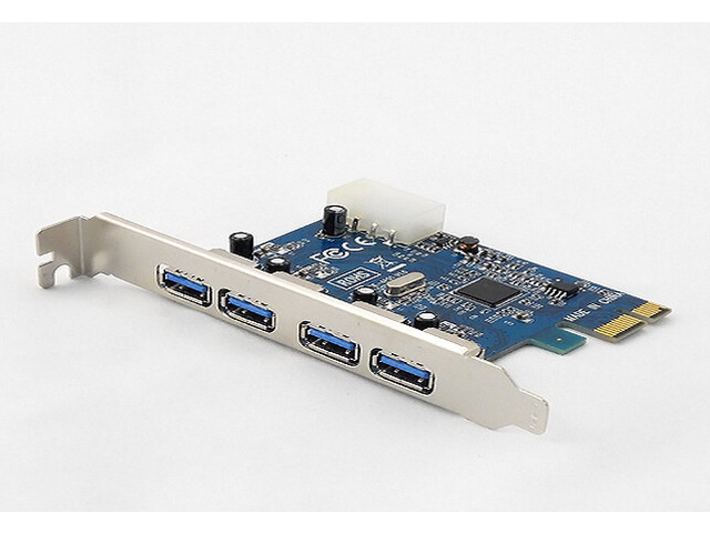 Tekit USB 3.0 4 External Ports PCI-e Controller Card with Molex Power PCI-Express Card...