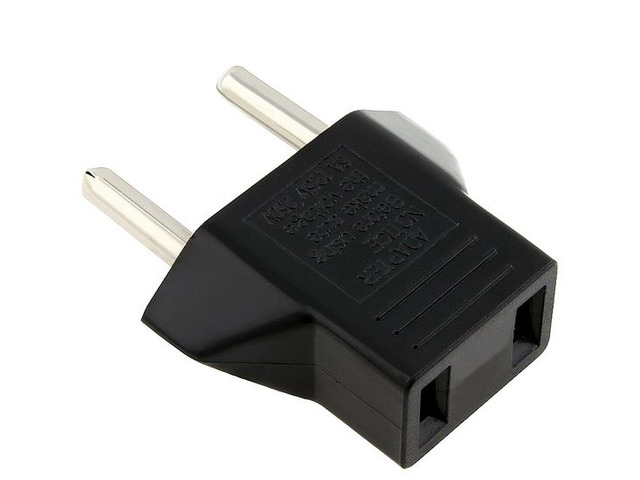 5PCS High Quality US USA to EU Europe converter with CE RoHS,US to EU Plug Travel Power Adapter Converter Black