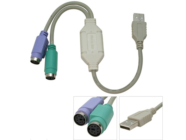 Tekit USB to PS2 Converter Adapter,USB A Male to PS/2 Converter Connecter adapter