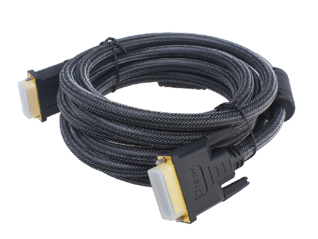 DTECH DVI-D (24+1) Male to DVI-D (24+1) Male Digital Dual Link Cable (DT-1030 9.8ft/3m)