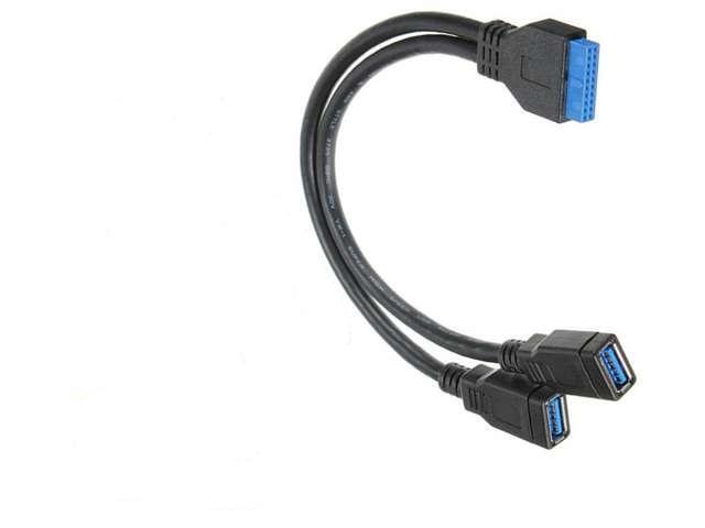 2 Port USB 3.0 A Female to 20 Pin Header Motherboard Cable Internal Connection, 20PIN Header motherboard cable to Dual USB3.0 A Female Splitter...