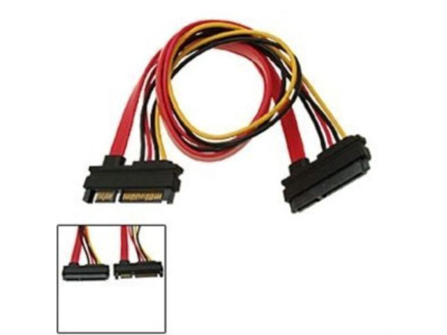 22PIN 7+15Pin Male to Female Serial ATA SATA Data Power Combo Extension Cable,7+15 Pin...