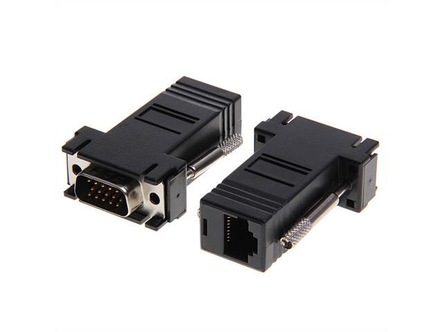 VGA Extender Male to LAN RJ45 CAT5 CAT6 RJ-45 Network Cable Female Adapter,VGA Male to Ethernet Cable female Converter Adapter