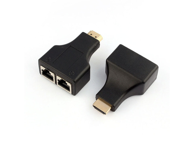 HDMI To Dual RJ45 Network Cable Extender Over by Cat 5e / 6 1080p,30M HDMI Male to Dual...