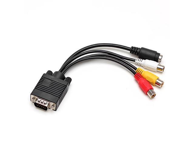 VGA Male to S-Video+ 3 RCA Female AV Adapter Converter Cable for PC TV,VGA Male to 3RCA +S video Female converter adapter