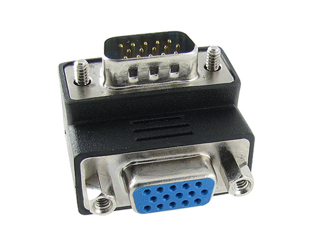 2PCS VGA Converter adapter, VGA Male to Female M/F Right Angle 90 degree converter Adap...