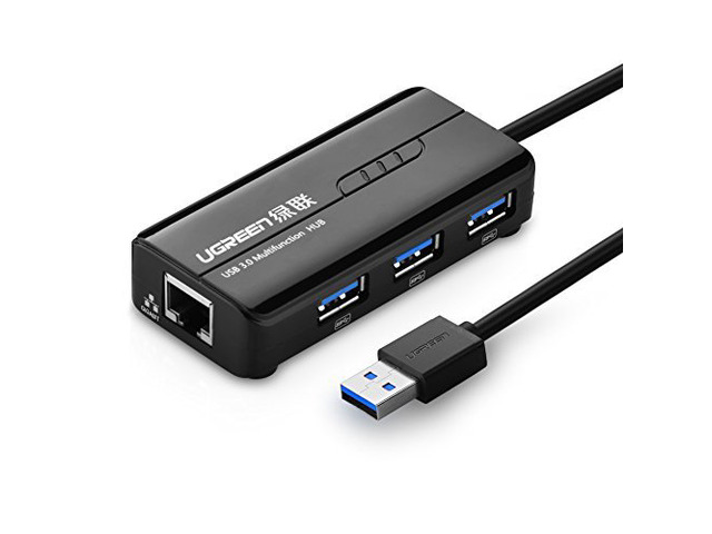 3 Port USB 3.0 Hub with Gigabit Ethernet Port RJ45 10/100/1000 Lan Wired Network Adapte...