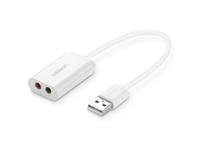 Ugreen USB Stereo Audio Adapter with 3.5mm Speaker Headphone and Microphone,USB Externa...