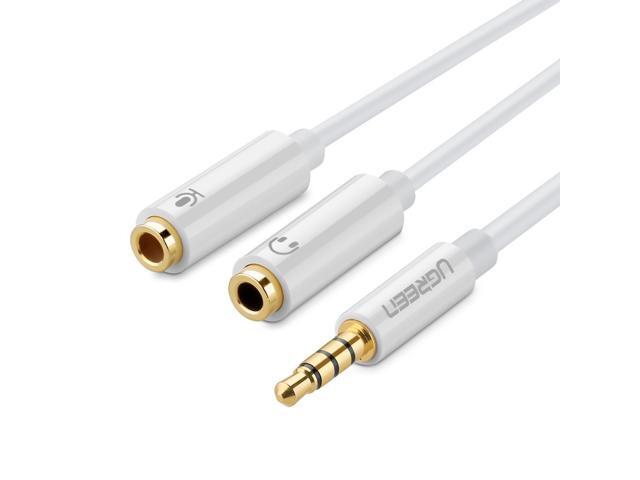 3.5mm Stereo Audio Male to Dual Female Headset Mic and Stereo Audio Y Splitter Cable Adapter, Headset Adapter For Headsets W/Separate Headphone...
