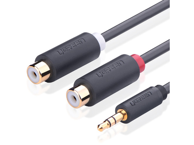 3.5mm to 2RCA converter cable,Premium 3.5mm Male to 2RCA Female Stereo Audio Cable Gold...