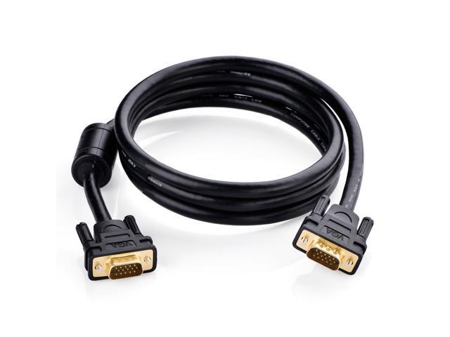 (10ft/3m) VGA Extension cable,VGA/SVGA HD15 Male to Male Video Coaxial Monitor Cable with Ferrite Cores Gold Plated Compatible for Projectors,...