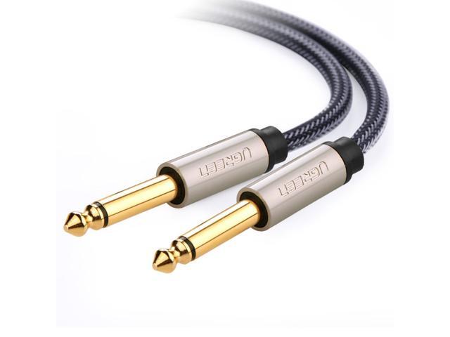 Gold Plated Premium 6.35mm Mono Jack 1/8' TS Cable Unbalanced Guitar Patch Cords/Instrument Cable Male to Male with Zinc Alloy Housing and Nylon...