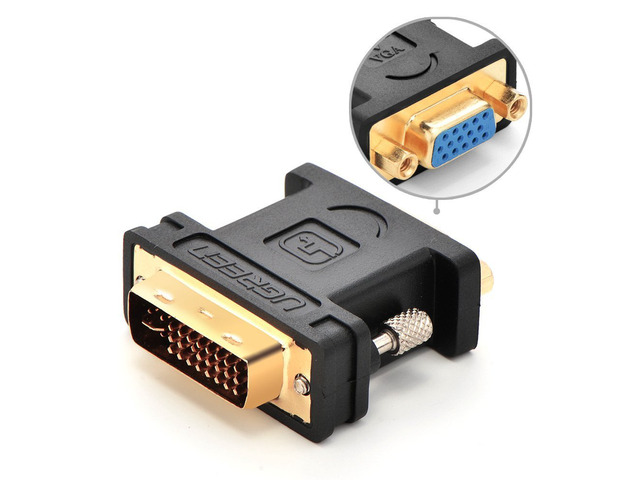 DVI TO VGA Converter Connecter adapter,DVI-I 24+5 Male to VGA HD15 Female Adapter Gold Plated for Gaming, DVD, Laptop, HDTV and Projector 20122