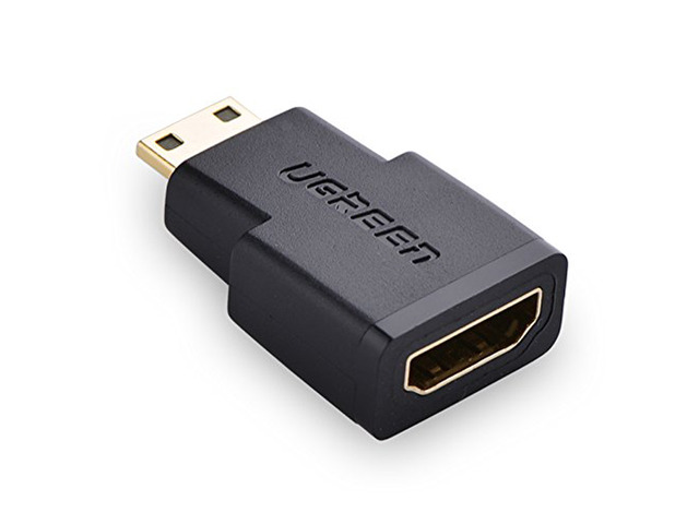 Mini HDMI Male (Type C) to HDMI Female Adapter Gold Plated for Camcorder, Camera, or Ta...