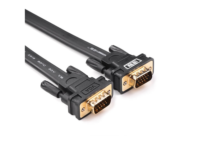 15ft/ 5m High Quality Flat VGA/SVGA HD15 Male to Male Cable Gold Plated Compatible for...