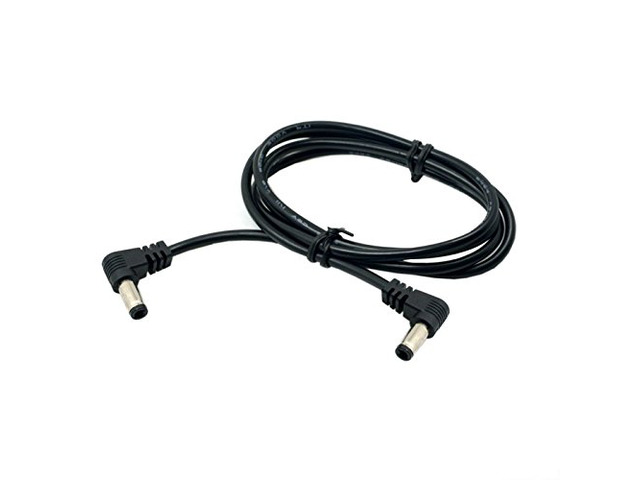 DC Power 5.5 x 2.1mm / 2.5mm Male to 5.5 2.1/2.5mm Male Plug Cable Right Angled 90 Degree,DC power plug extension cable (2ft/60cm)