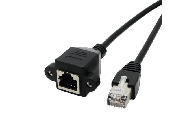 RJ45 Male to Female Cats Cat Ethernet Screw Lock Panel Mount LAN Network Extension Cable Cord Line,RJ45 female to Male Screw Panel Mount Ethernet...
