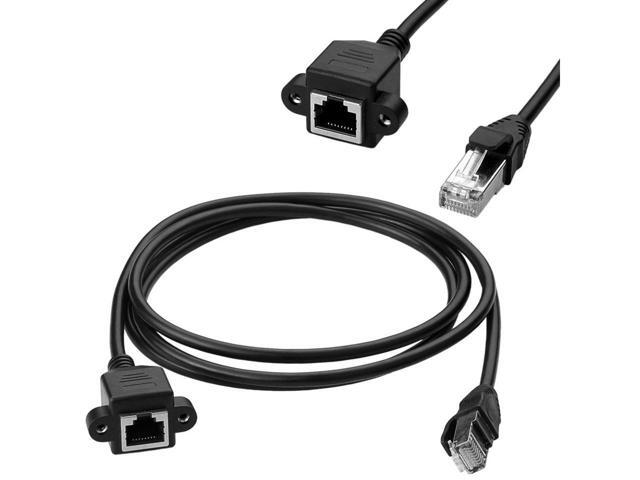 RJ45 Male to Female Cats Cat Ethernet Screw Lock Panel Mount LAN Network Extension Cable Cord Line,RJ45 female to Male Screw Panel Mount Ethernet...
