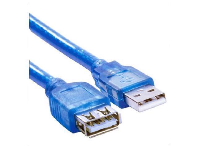 USB 2.0 Extender Extension transparent Cable, USB2.0 Male to Female extension cable 10ft/3m M-F (blue)