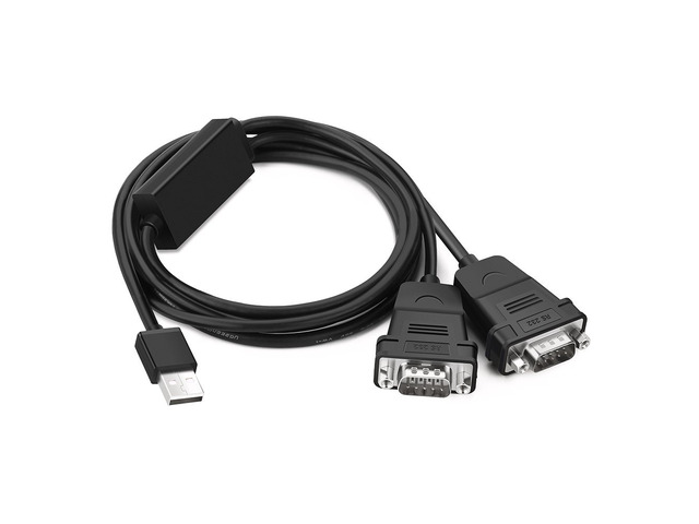 UGREEN USB 2.0 to Dual RS232 DB9 Serial Male Converter Adapter Cable with Nuts, Driverl...