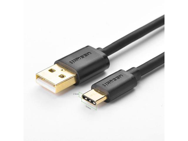 Gold Plated USB 2.0 Type A Male to Reversible Type-C Male Charge & Sync Cable Support M...