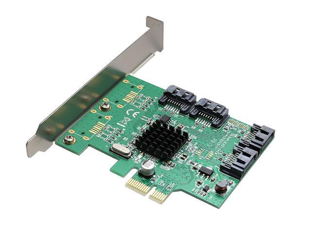 IO Crest 4 Port SATA III PCI-e 2.0 x1 Controller Card Non-Raid with Low Profile Bracket