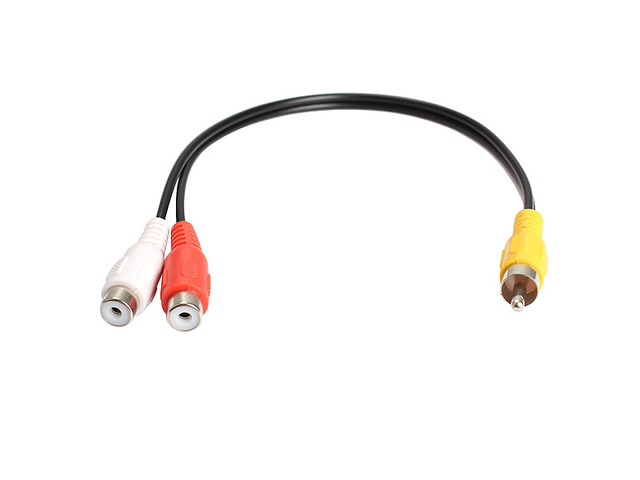 RCA Male Plug to 2 RCA Female Jack Y Splitter Audio Video AV Adapter Cable