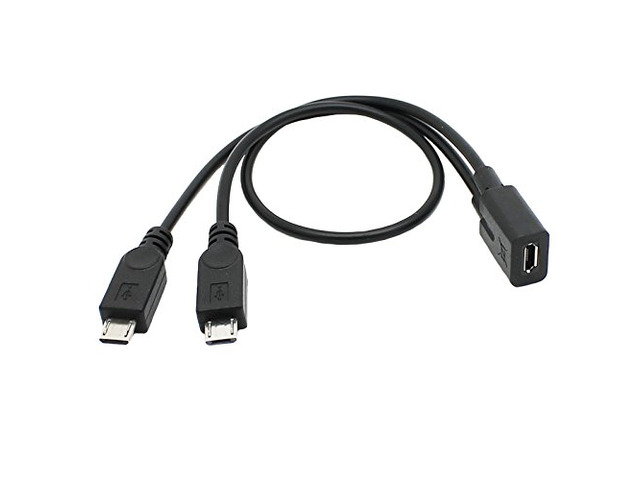 Micro USB Female to 2 Dual Micro USB Male Y Splitter extension charge cable for Galaxy S5 i9600 S4 I9500 Note2 N7100 S3 I9300 S2 9100