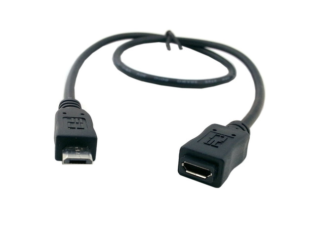 Full Pin Connected Micro USB 2.0 type 5Pin Male to Female Cable for Tablet & Phone & MHL & OTG Extension 50cm/1.6ft