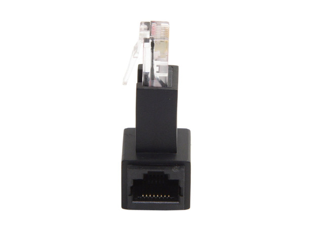 90 Degree Left Angled RJ45 8P8C FTP STP UTP Cat 5e Male to Female Lan Ethernet Network Extension Adapter
