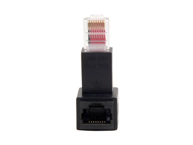 90 Degree UP Angled RJ45 8P8C FTP STP UTP Cat 5e Male to Female Lan Ethernet Network Extension Adapter