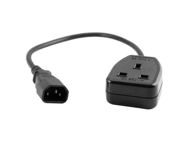 (6ft/1.8m)PDU/UPS Power Extension cable,UK Power Adaptor Cord, IEC320 C14 Male Plug to UK 3Pin Female Socket Power Adapter Cable For PDU UPS,13A