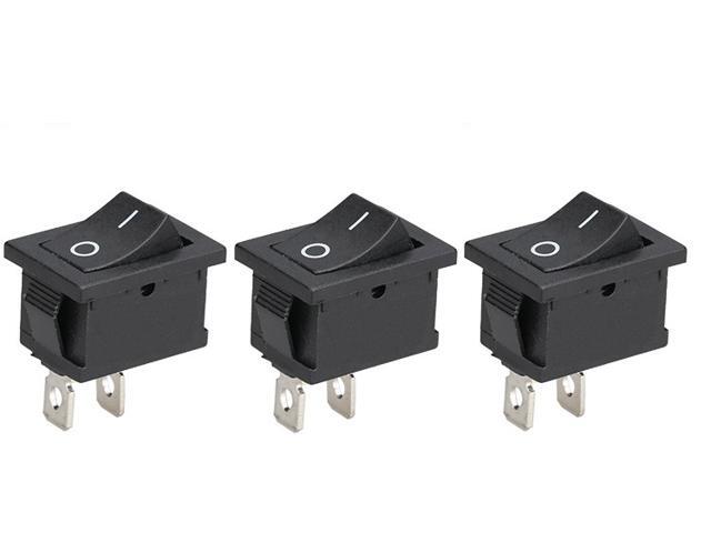 (10 Pack) 15*21mm 2 Pin SPST ON/OFF Boat Rocker Switch 10A/125V, 6A/250V Snap-in Black Rocker Switches KCD1-101,Rocker switch boat switch rocker...