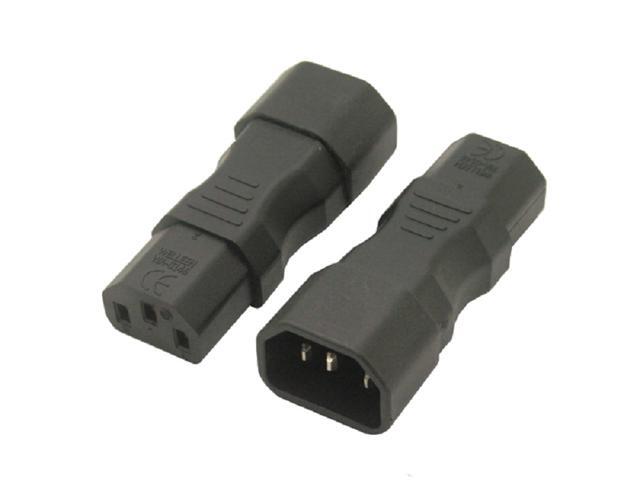 (2 Pack) IEC 320 C14 3 Pin Male to C13 Female PDU PSU UPS Power Extension Adapter Receptacle for LCD LED TV Wall Mount,IEC 320 3Pin male to Female...
