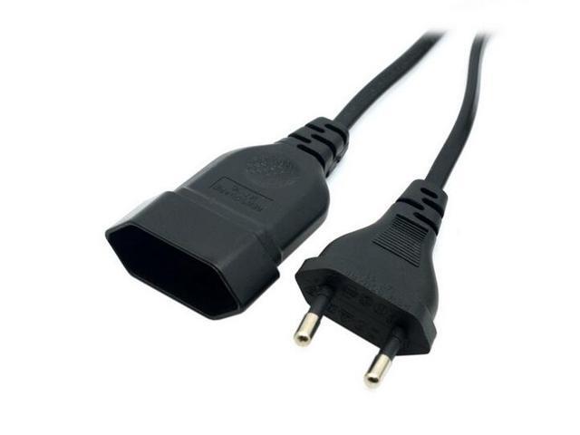 European EU 2 Prong Power Plug Cord Cable Male to Female M/F Power Extension Cord Cable for PC Computer PDU UPS 0.5M/1M/2M/3M/4M/5M