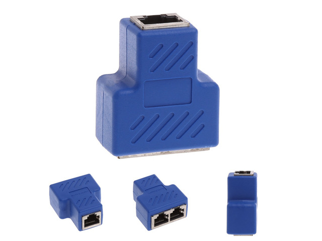 (2 Pack) RJ45 Splitter Adapter 1 to 2 Dual Female Port, Cat 5 / Cat 6 / Cat 7 Lan Ethernet Socket Splitter Plug Adapter,1 To 2 RJ45 Connector...