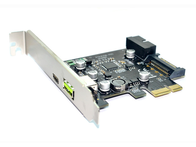 PCI-e To USB3.1 Type-C Expansion Card PCIe To USB 2.4A Fast Charge + 19PIN Front USB Ri...