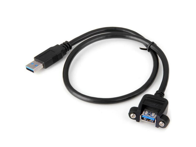 Tekit USB 3.0 Male to Female Extension Cable with Panel Mount screws,USB 3.0 M/F USB 3.0 Extension Cable Wire Computer Host Panel Mount Screw hole...