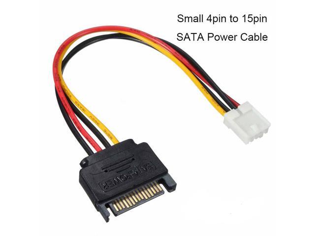 (2 Pack) Tekit 4-Pin Floppy Drive to 15-Pin SATA Male Power Cable, 4 Pin Floppy Drive to 15 Pin SATA Male Power Cable