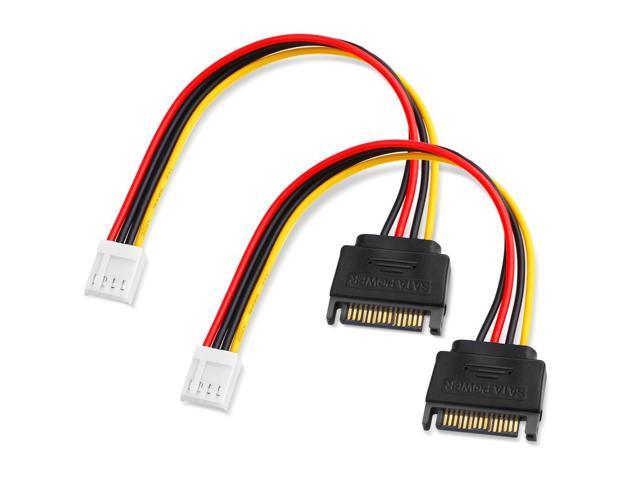 (2 Pack) Tekit 4-Pin Floppy Drive to 15-Pin SATA Male Power Cable,8inch/20cm