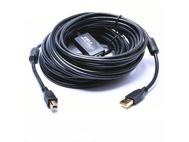 Tekit 24K Gold plated USB 2.0 Cable - A-Male to B-Male,USB 2.0 A Male to B Male Cable with Ferrite Black 28/24# AWG,66ft/20m