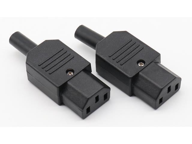 2-Pack IEC C13 Connector,DIY IEC 320 C13 Rewirable Power Plug 3 Prong Adapter Power Converter10A /250V, IEC Power Connector
