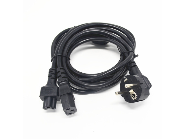 EU to C13+C5,EU Europe Schuko Plug 3-Prong Male Power Cable Cord AC Power Adapter to C1...