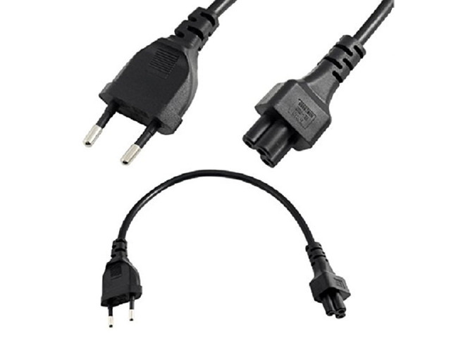 EU Europe Schuko to C5 Short Power Cord 1ft, 2-Prong European Power Cord Plug, Standard Euro AC Power Cable, Euro Schuko CEE7/7 to IEC-60320-C5...