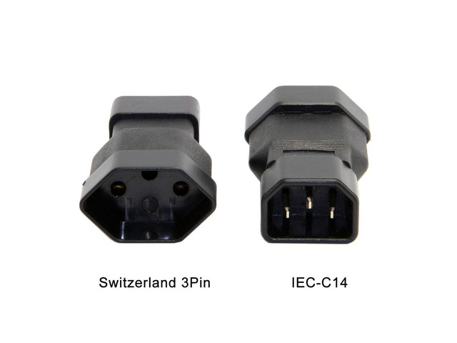 PDU UPS C14 to Swiss Switzerland AC Power Adapter, IEC 320 C14 to Swiss Switzerland 3Pi...