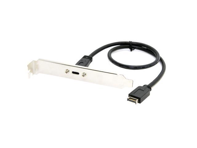 USB 3.1 Front Panel Header to USB-C Type-C Female Extension Cable 1.3ft/40cm with Panel Mount Screw
