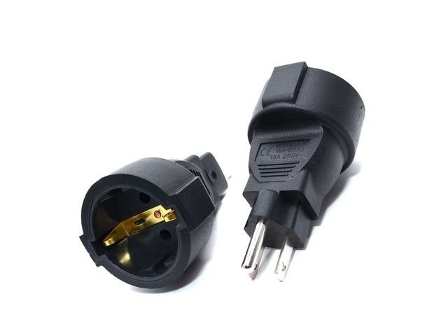 Tekit NEMA 5-15P to EU Schuko Female Power Converter Travel Adapter, US Standard 3 Prong Plug to Euro CEE7 Socket Electrical Adapter,European USA...