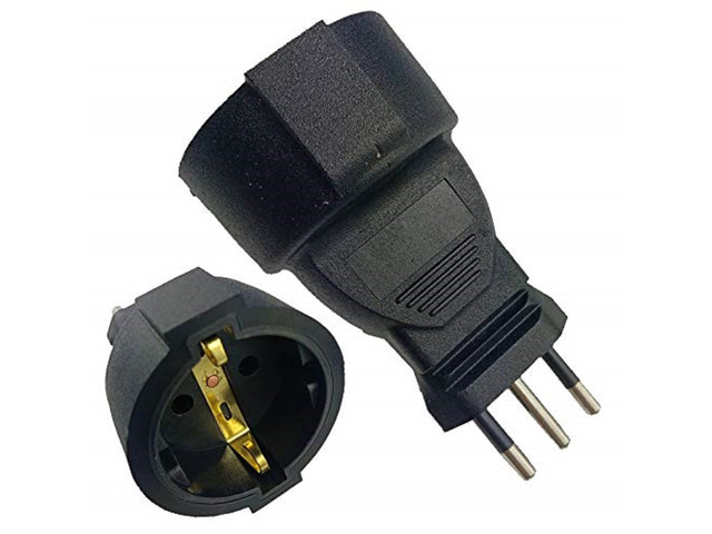 Italy to Euro Schuko Power Converter Travel Plug Adapter, Italy 3 Prong Plug to EU Schuko CEE7 Female Socket Power Connector Electrical...