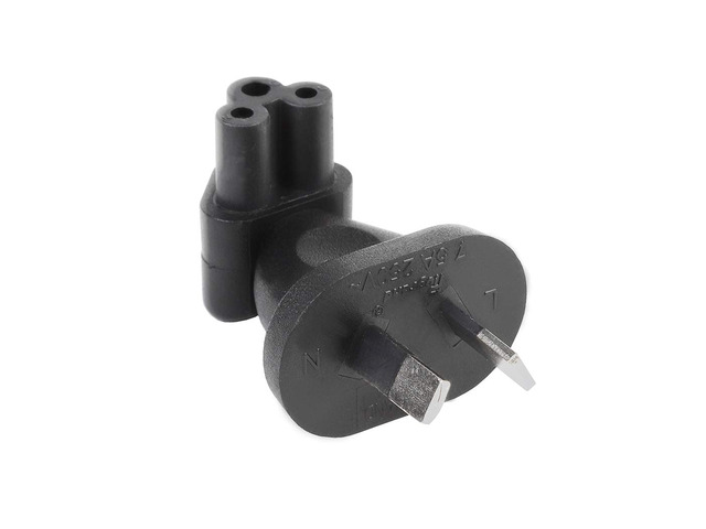Tekit 2 Prong Right Angle Plug Adapter, Australia AS3112 2-Prong Plug to IEC C5 Recepta...