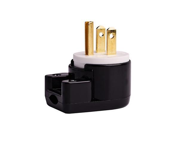 Tekit NEMA 5-15P 90 Degree Angled Male Plug,Industrial Grade 15A 125V Straight Blade Angled Plug, 60Hz, 2-Pole, 3-Wire, Grounding Connector Cord...